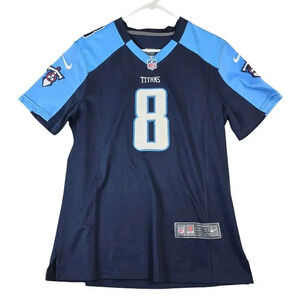 Nike Marcus Mariota Tennessee Titans Jersey Youth Medium On Field #8 NFL Blue